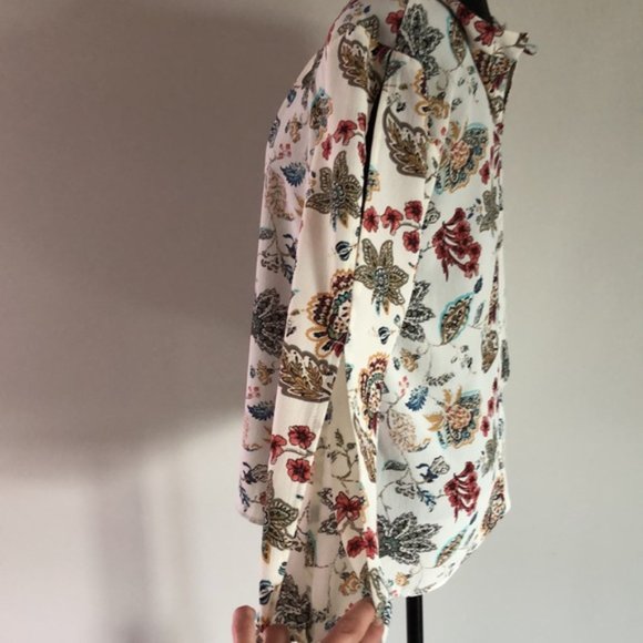 Womens Faith & Joy Open Long sleeve Floral Blouse size M - Picture 6 of 14